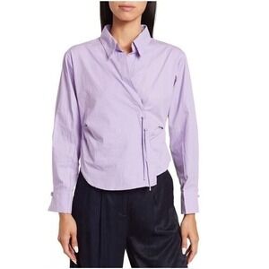 70/21 High-Low Long Sleeve Top, Designer Luxury, Large. Purple, NWT